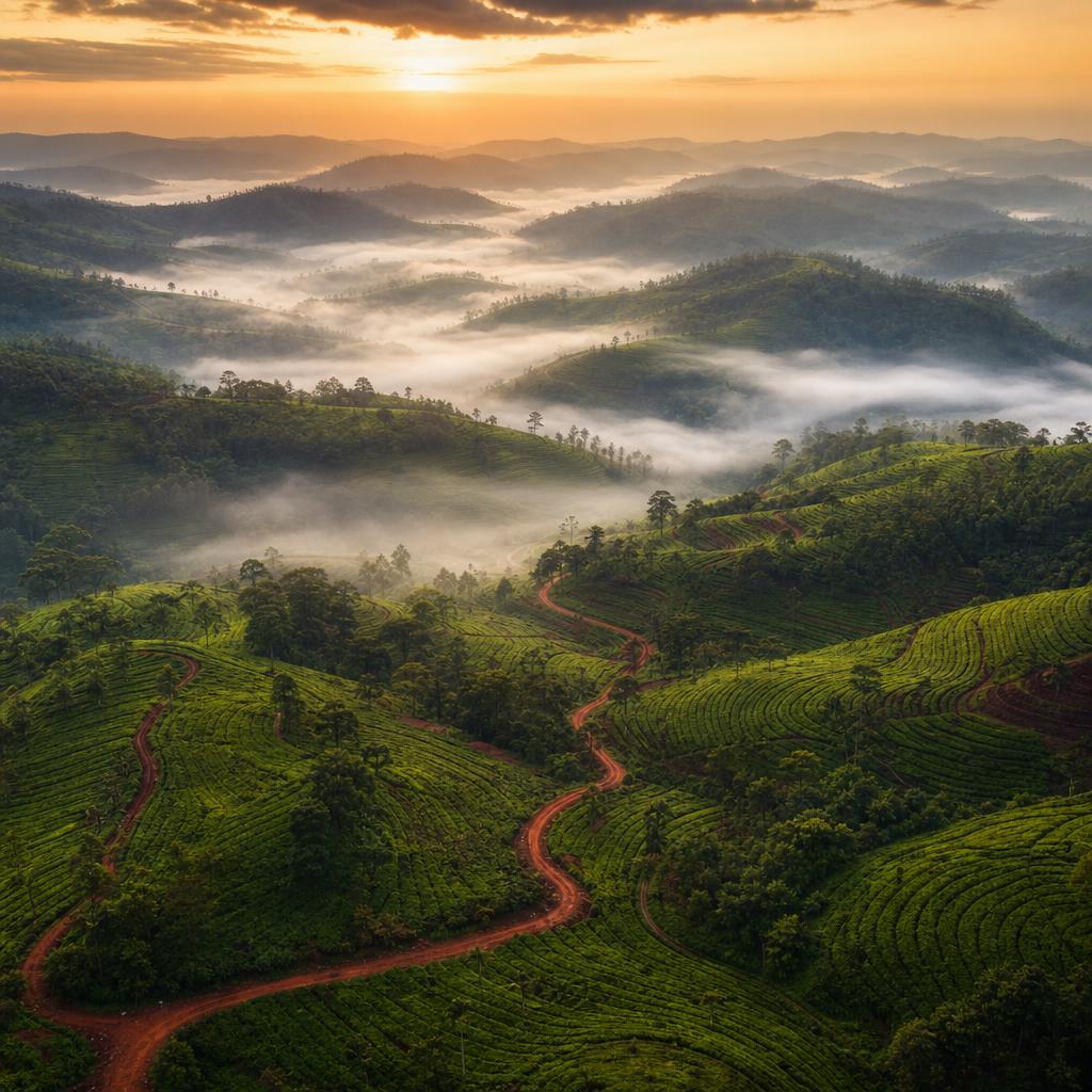 Beautiful terraced landscapes of Uganda